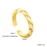 3.7mm Gold Open Ring with Twisted Band & White Diamond /Emerald Accents