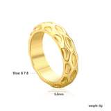 5.5mm irregular hammered/black drip ring in steel/gold
