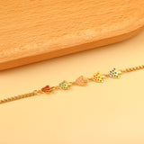 5 Drip Oil Mixed Color Mushroom Bracelet 17+3cm