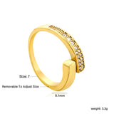 9.1mm Gold Open Ring with Irregular Double - Row White Diamonds/Purple/Blue/Emeralds