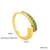 9.1mm Gold Open Ring with Irregular Double - Row White Diamonds/Purple/Blue/Emeralds