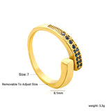 9.1mm Gold Open Ring with Irregular Double - Row White Diamonds/Purple/Blue/Emeralds