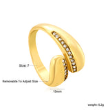 13mm Gold Open Ring with Irregular Single - Row White/Royal Blue/Emerald Diamond Accents