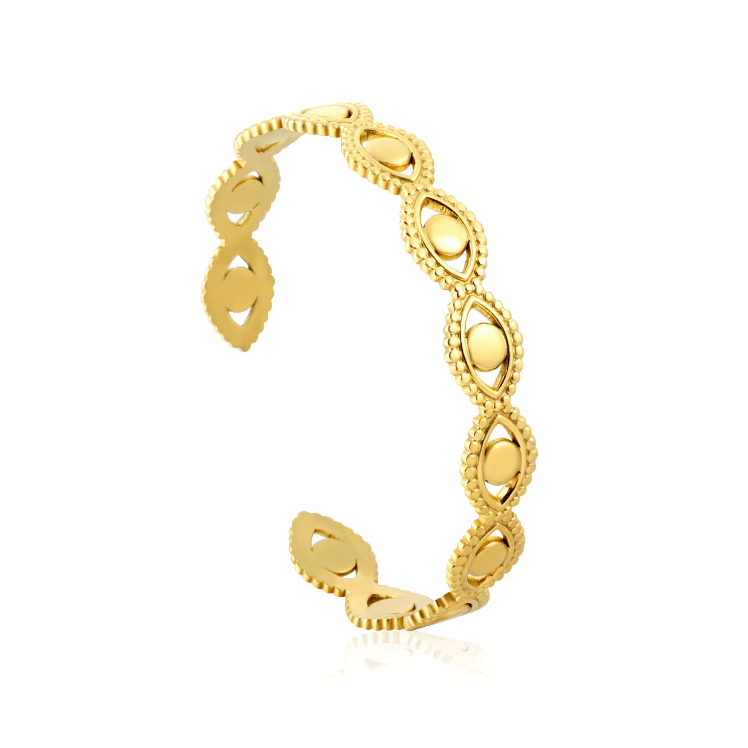 Bracelet with openings connected in the shape of multiple eyes asonjewelry