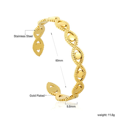 Bracelet with openings connected in the shape of multiple eyes asonjewelry