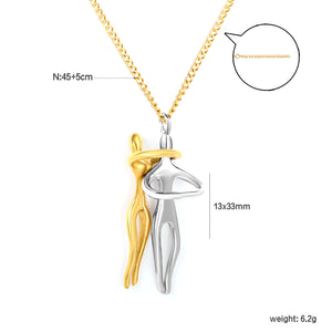 Couple's 0.35mm Six-Faceted Chain Necklace 45+5cm Gold