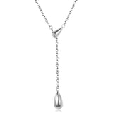 Sweater Chain 5.5x14mm Pendant 7.5x17mm Pendant Fringe Double Teardrop 0.4 Cross Chain 65cm Necklace Steel/Gold