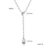 Sweater Chain 5.5x14mm Pendant 7.5x17mm Pendant Fringe Double Teardrop 0.4 Cross Chain 65cm Necklace Steel/Gold
