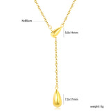 Sweater Chain 5.5x14mm Pendant 7.5x17mm Pendant Fringe Double Teardrop 0.4 Cross Chain 65cm Necklace Steel/Gold