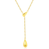 Sweater Chain 5.5x14mm Pendant 7.5x17mm Pendant Fringe Double Teardrop 0.4 Cross Chain 65cm Necklace Steel/Gold