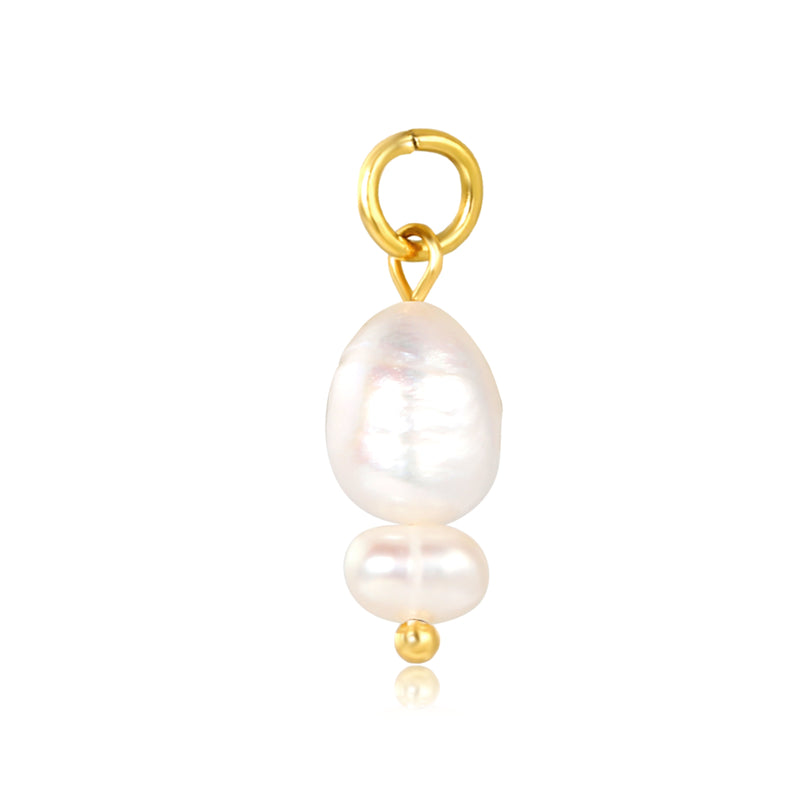 Freshwater pearl 7.5x19mm clasp 1x6 open ring accessory gold (no necklace)