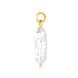 Long-shaped imitation pearl 8x29.5mm clasp 1x6 open ring accessory, gold (no necklace)