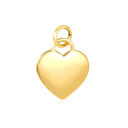 Smooth/Dripping Oil Red Heart 14*16mm Clasp 1*6 Open Ring Accessories Gold(No Necklace) asonjewelry