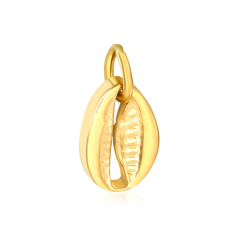 Double-sided hollow shell 8x11.5mm with 1x6 open rings, accessories in gold (no necklace)