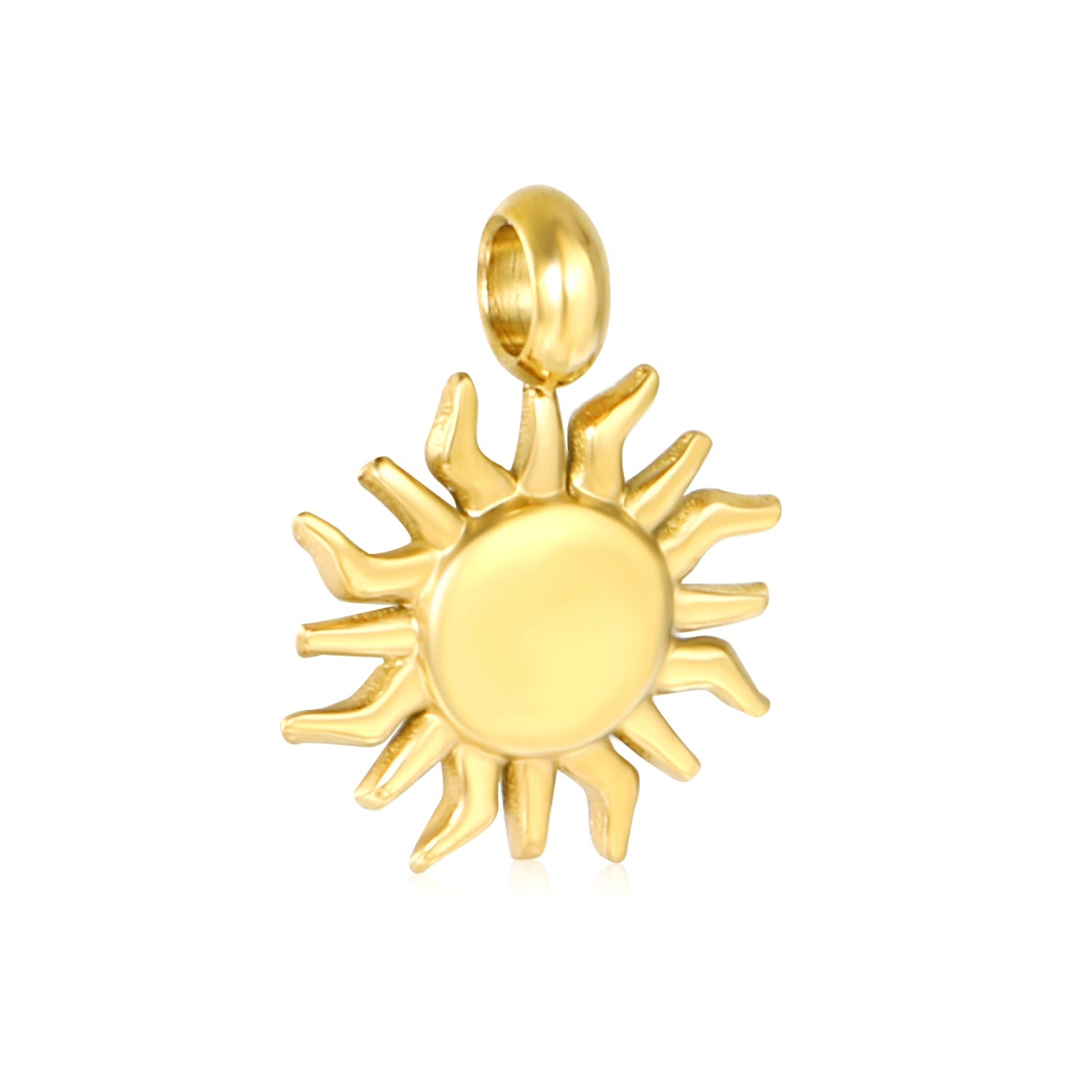 Sunflower-shaped 14x17.4mm vertical welded 5mm wheel rim, gold-colored accessory (no necklace) asonjewelry