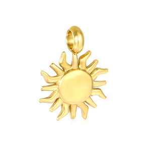 Sunflower-shaped 14x17.4mm vertical welded 5mm wheel rim, gold-colored accessory (no necklace)