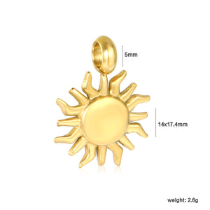 Sunflower-shaped 14x17.4mm vertical welded 5mm wheel rim, gold-colored accessory (no necklace)