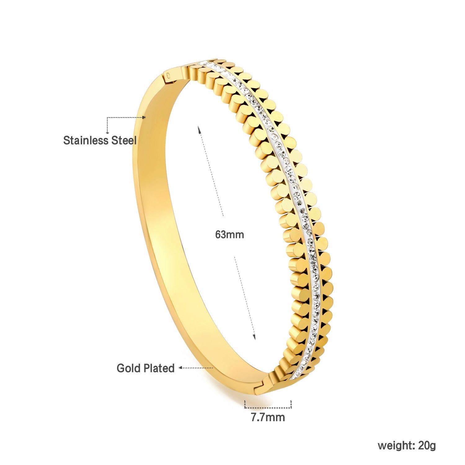 Half Chain and Diamond Semi-Original Bracelet asonjewelry
