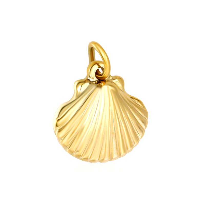 Shell 15x16mm with 1x6 open rings, accessories in gold (no necklace)
