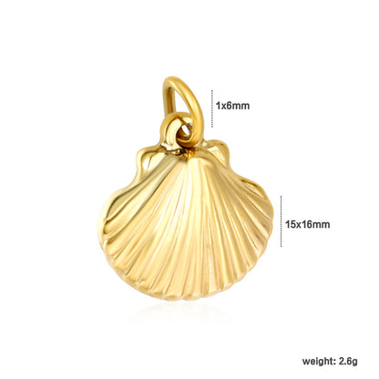 Shell 15x16mm with 1x6 open rings, accessories in gold (no necklace) asonjewelry