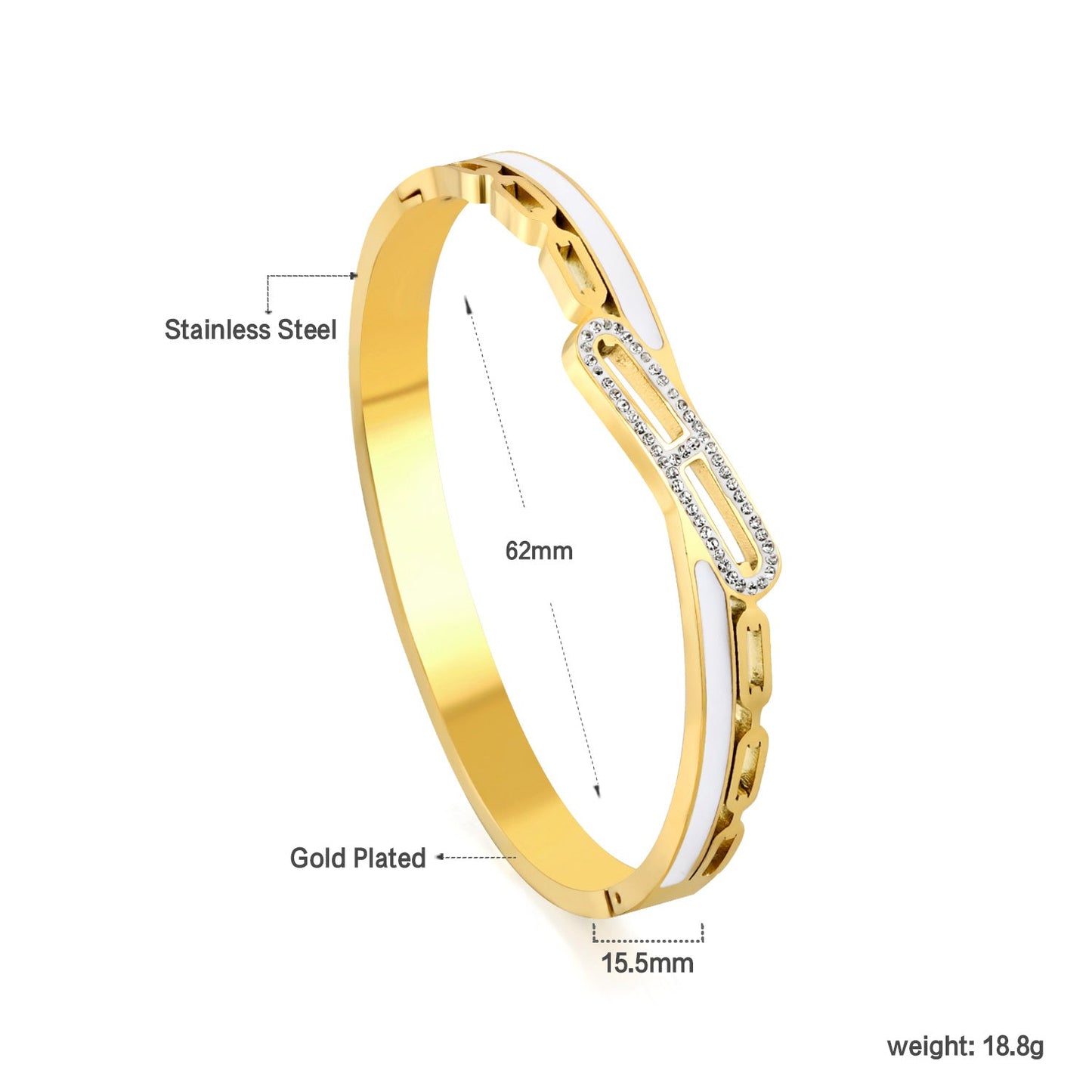 White oil drop wrap around & rectangle diamond bracelet asonjewelry