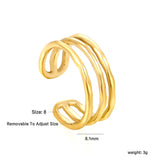 Spiral Link Open Ring - Stainless Steel Unique Layered Style