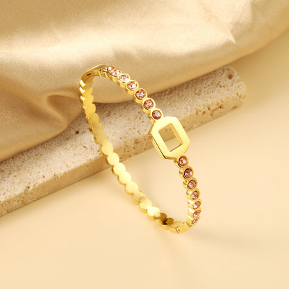 Pink Diamonds & Rectangular Wisps Bracelet asonjewelry