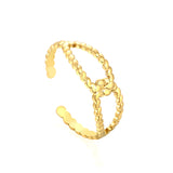 Star-Center Open Ring - Stainless Steel Retro-Modern Glam