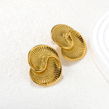 28x36mm textured spiral earrings, gold