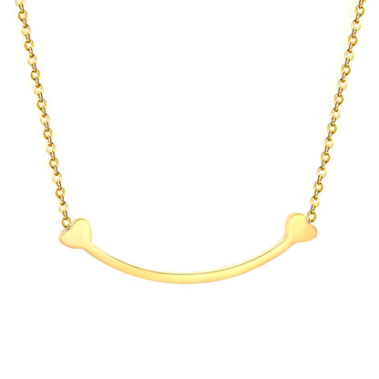 9.2 x 36.7mm curved bone pendant, 0.3mm cross chain 45+5cm, 6mm round tag necklace, gold asonjewelry