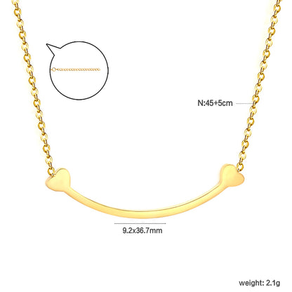 9.2 x 36.7mm curved bone pendant, 0.3mm cross chain 45+5cm, 6mm round tag necklace, gold asonjewelry