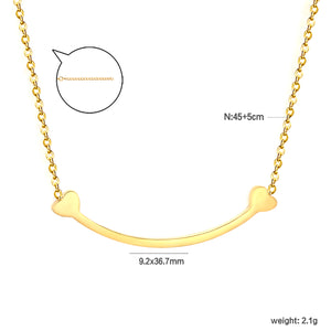 9.2 x 36.7mm curved bone pendant, 0.3mm cross chain 45+5cm, 6mm round tag necklace, gold