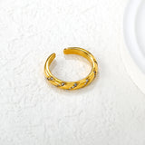 3.7mm Gold Open Ring with Twisted Band & White Diamond /Emerald Accents