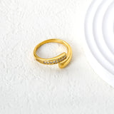 9.1mm Gold Open Ring with Irregular Double - Row White Diamonds/Purple/Blue/Emeralds