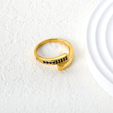 9.1mm Gold Open Ring with Irregular Double - Row White Diamonds/Purple/Blue/Emeralds