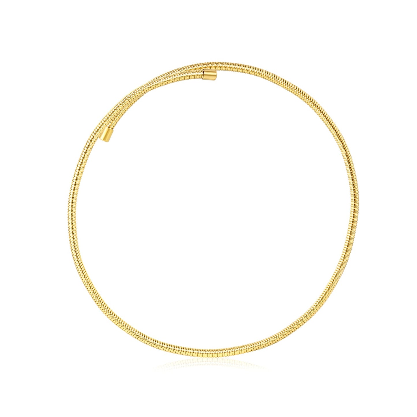Gold Plated 3.9mm Wide Metal Necklace 47cm Length Non-Tarnish Hypoallergenic Classic Minimalist Gold Tone Chain for Women Everyday Casual Commute Wear asonjewelry