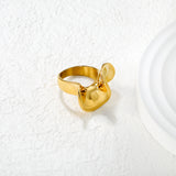 18.5mm Gold Ring with Polished 3D Twisted Spiral Design