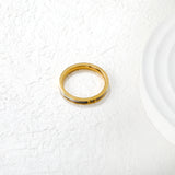 2.5mm Gold Ring with Real Mother - of - Pearl & Diamond Accent
