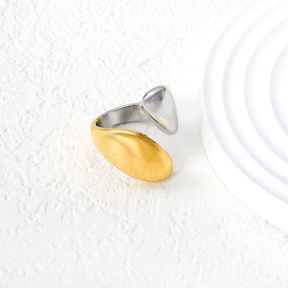 24mm Two - Tone Open Ring with Double Snake - Head Motif asonjewelry