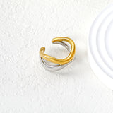 13mm Two - Tone Open Ring with Irregular Double Loops