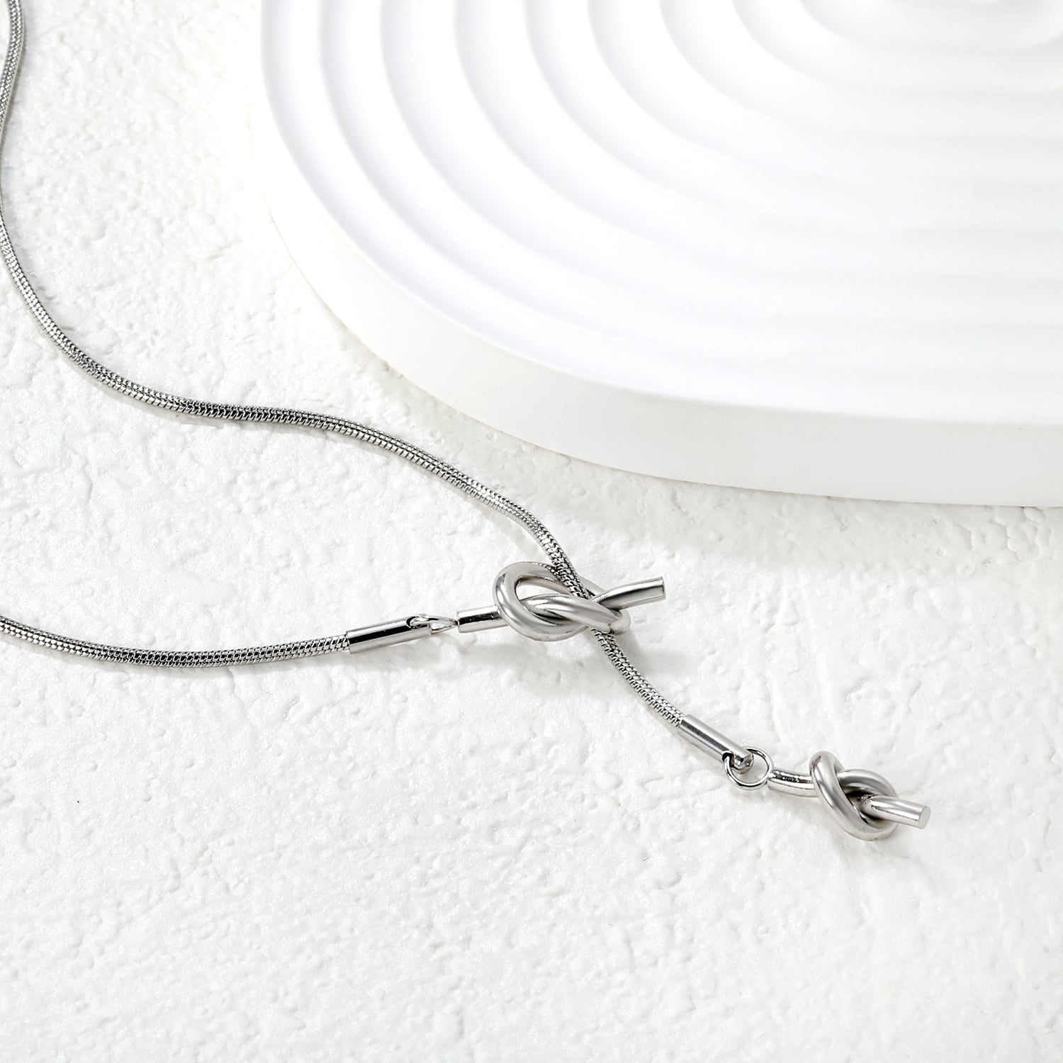 Sweater Chain 9x21mm Pendant 6x18mm Pendant Fringe Double Heart Sailor Knot 1.3 Round Snake 65cm Necklace Steel Color/Gold Color asonjewelry