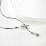Sweater Chain 9x21mm Pendant 6x18mm Pendant Fringe Double Heart Sailor Knot 1.3 Round Snake 65cm Necklace Steel Color/Gold Color