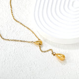 Sweater Chain 5.5x14mm Pendant 7.5x17mm Pendant Fringe Double Teardrop 0.4 Cross Chain 65cm Necklace Steel/Gold