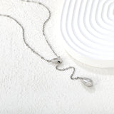 Sweater Chain 5.5x14mm Pendant 7.5x17mm Pendant Fringe Double Teardrop 0.4 Cross Chain 65cm Necklace Steel/Gold