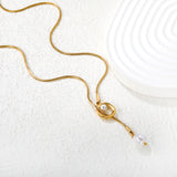 Sweater Chain 11.5x17mm Pendant 8x10mm Pendant Fringe Geometric Openwork Pearl 1.2 Round Snake 65cm Necklace Steel Color/Gold Color