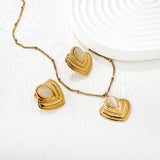 Emerald/White Cat's Eye Cat's Eye Fan-Shaped Set 0.4 Side-Mounted Pearl Chain 40+5cm+6mm Round Pendant Fan-Shaped Set Gold