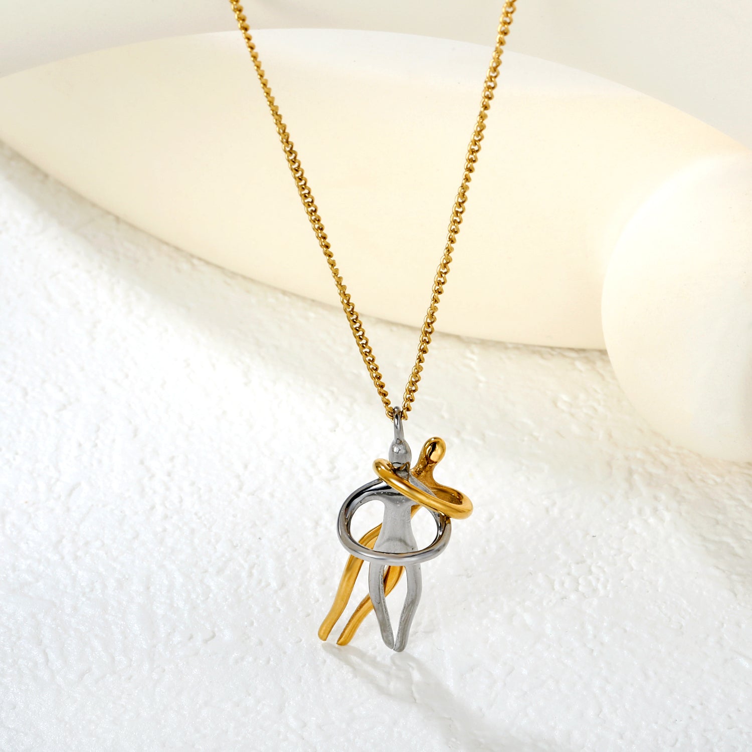 Couple's 0.35mm Six-Faceted Chain Necklace 45+5cm Gold asonjewelry