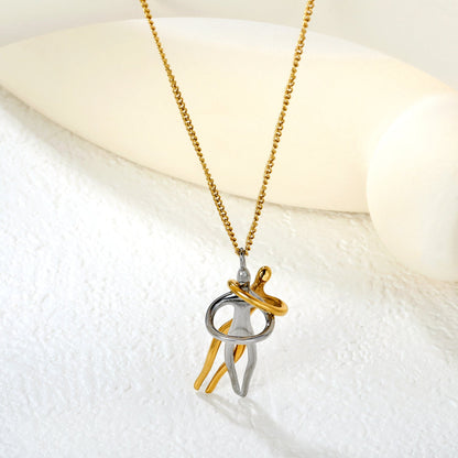 Couple's 0.35mm Six-Faceted Chain Necklace 45+5cm Gold asonjewelry