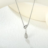 Sweater Chain 5.5x14mm Pendant 7.5x17mm Pendant Fringe Double Teardrop 0.4 Cross Chain 65cm Necklace Steel/Gold