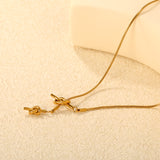 Sweater Chain 9x21mm Pendant 6x18mm Pendant Fringe Double Heart Sailor Knot 1.3 Round Snake 65cm Necklace Steel Color/Gold Color